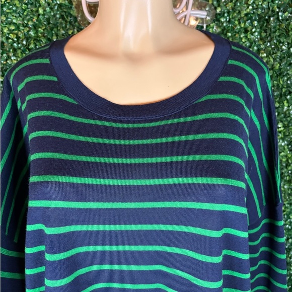 J Crew Striped Drop-Shoulder Pullover 100% Merino Wool Size S - Picture 3 of 12